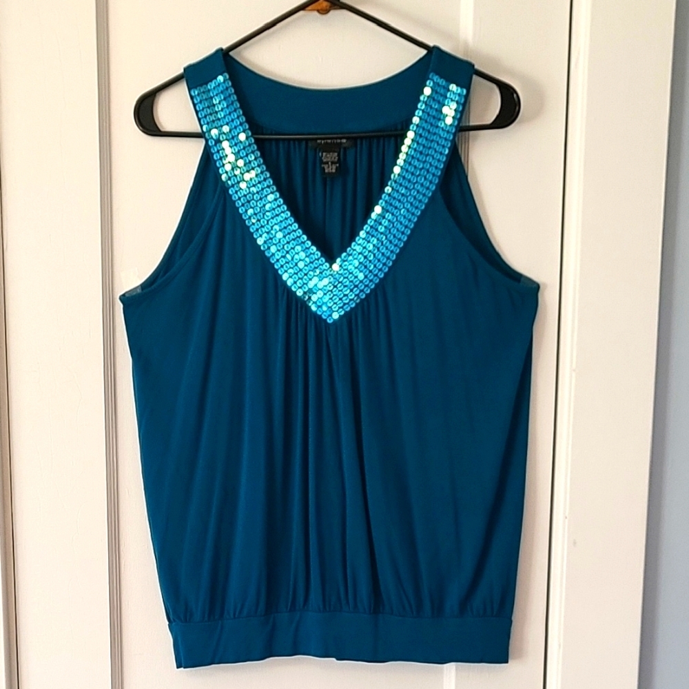 Spense Y2K Sequined Banded tank